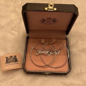 Juicy Couture silver hoop earrings